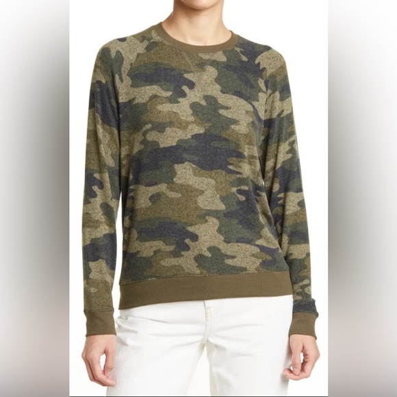 Lucky Brand Camo Lightweight Cloud Jersey Sweater - Picture 2 of 10